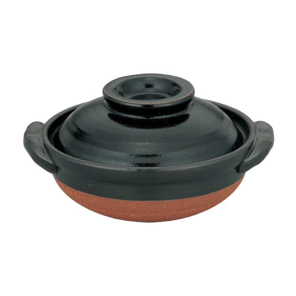 Amazon｜柚子天目5号鍋 | 一人用土鍋 [ 17.5×φ15.5×8.3㎝ ]｜土鍋